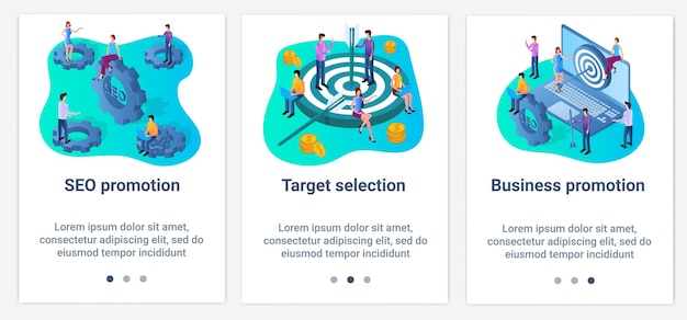 사용자 인터페이스를 위한 UI 및 UX 인터페이스 세트목표 선택 및 SEO 프로모션
