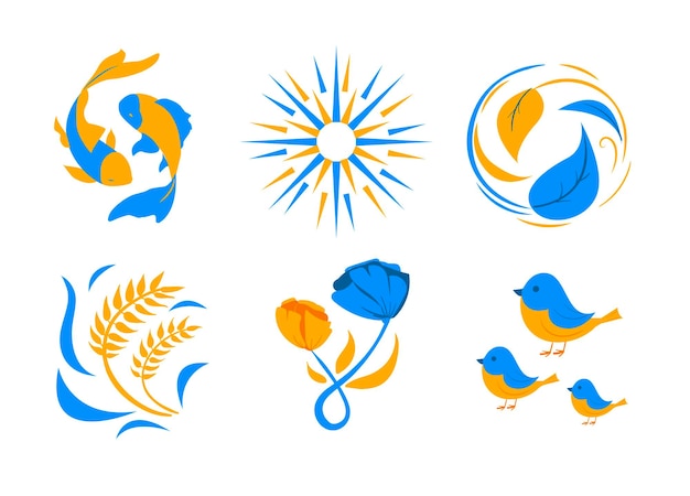 Vector set of ukrainian signs