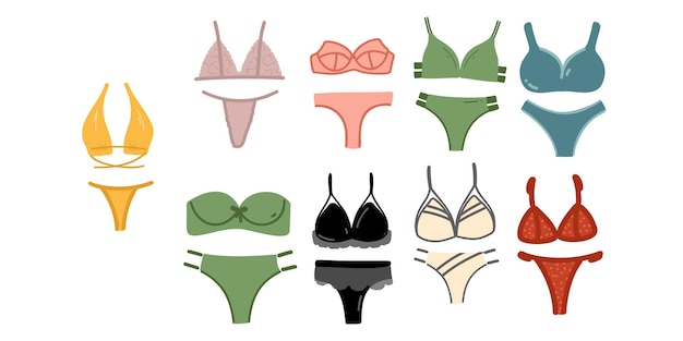 A set of underwear, a bra with panties or separate swimwear.