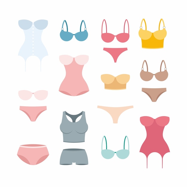 Vector set of underwear vector icon