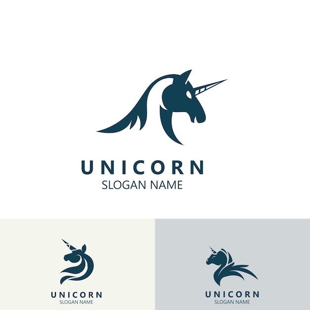 Set of Unicorn Horse head Logo image simple design vector