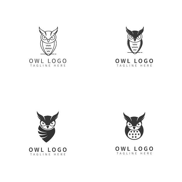 Set of unique owl logos