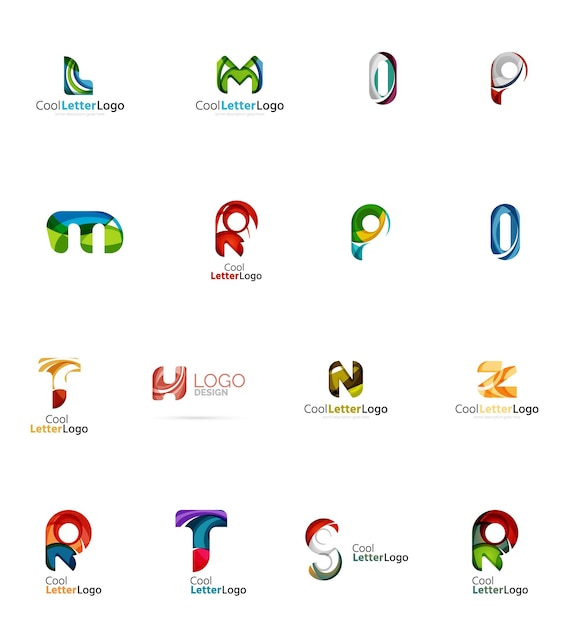 Set of universal company logo ideas business icon collection
