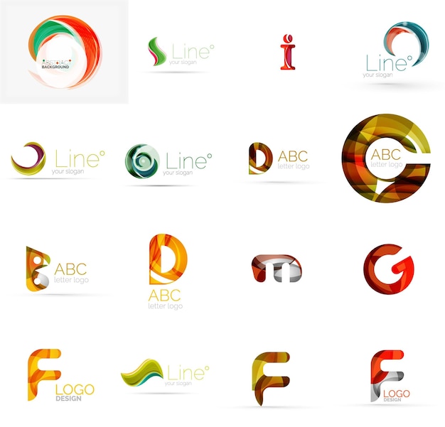 Set of universal company logo ideas business icon collection