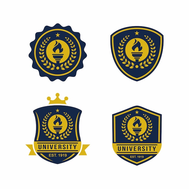 Set of university logo template