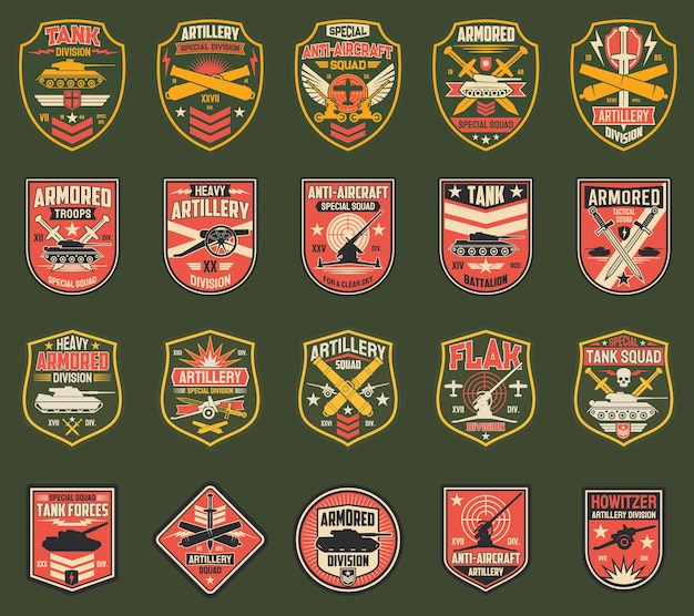 Vector set of usa military chevrons icons