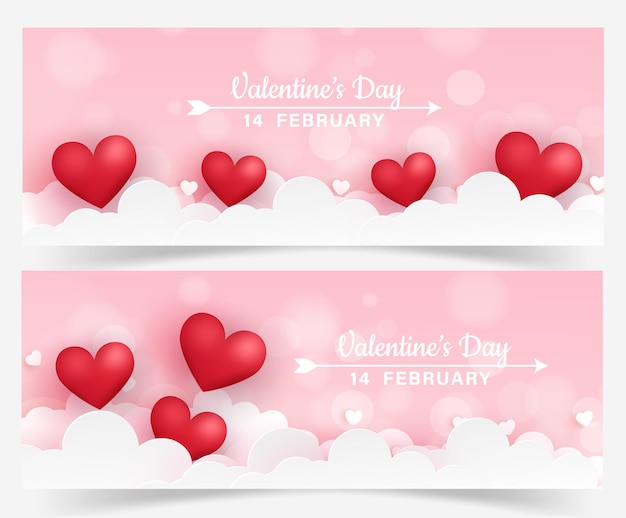 Set of Valentine's banner.