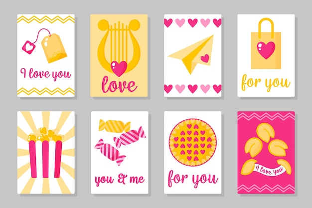 Set of Valentine's Day card