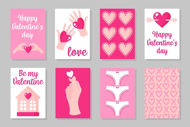 Set of Valentine's Day card