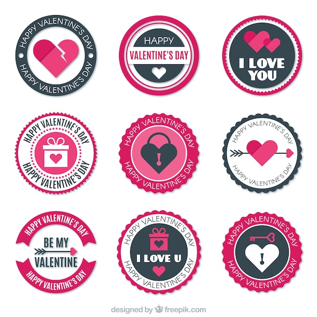 Set of valentine stickers