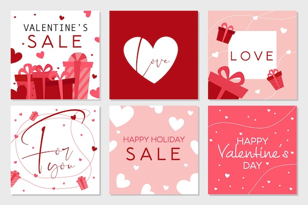 Set of Valentines day card.Holiday banners