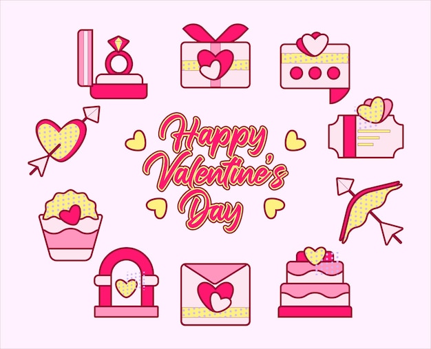 Set di clipart di san valentino