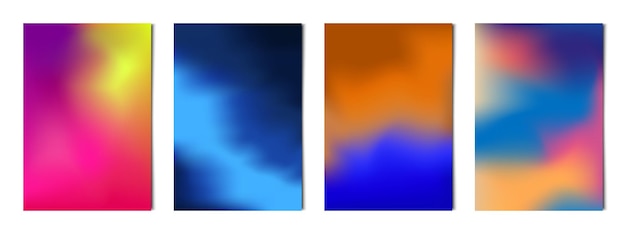 Set van 4 stuks abstracte veelkleurige gradiënt achtergronden sjablonen voor reclame visitekaartjes texturen