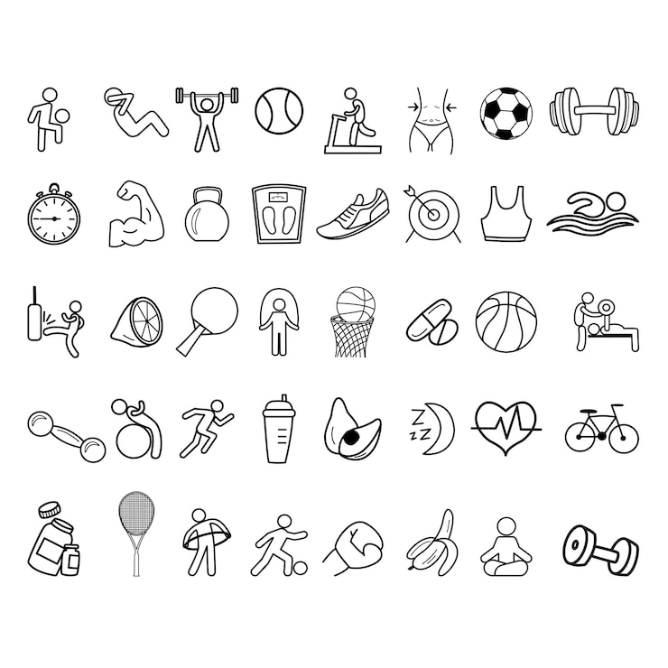Vector set van 40 sportpictogrammen