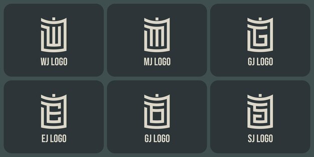 set van abstract monogram logo-ontwerp