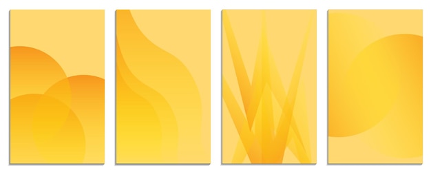 Set van abstracte achtergronden in oranje en gele kleuren Vector illustratie
