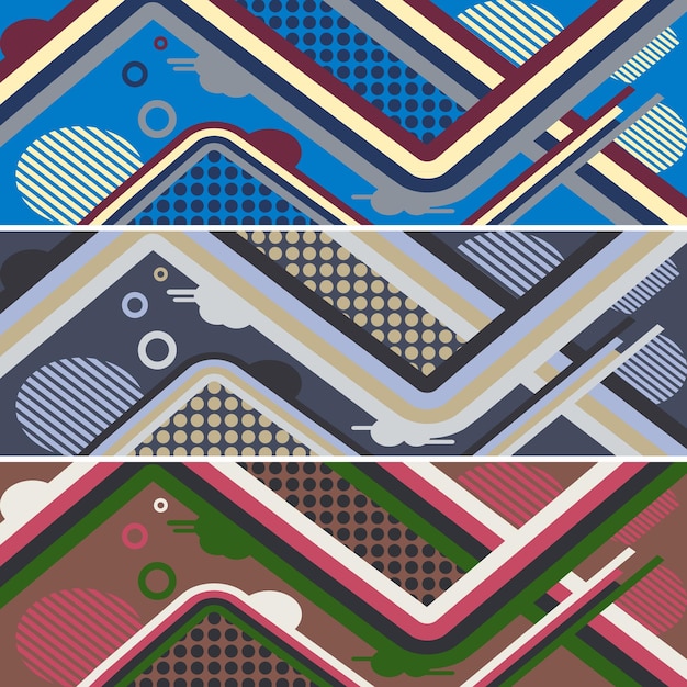 Set van abstracte achtergronden voor afdrukken op skateboard of surfplank voorraad vectorillustratie