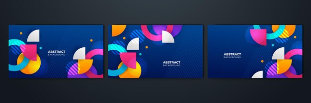 Set van abstracte blauw oranje rood geel wit kleurrijke vierkante achtergrond Vector abstract grafisch ontwerp banner patroon presentatie achtergrond websjabloon