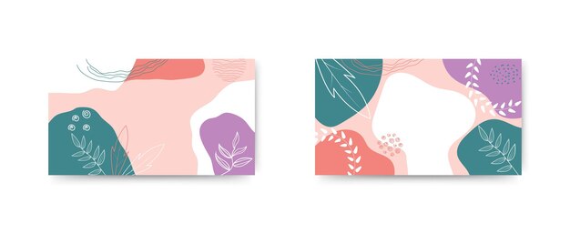 Set van abstracte bloemen organische vorm achtergrond Hedendaagse moderne hand getekende vectorillustratie