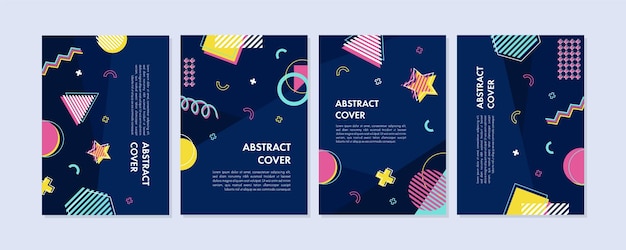 Set van abstracte creatieve artistieke sjabloon voor cover ontwerp