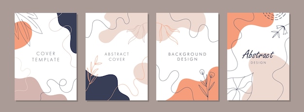 Set van abstracte creatieve universele cover ontwerpsjablonen