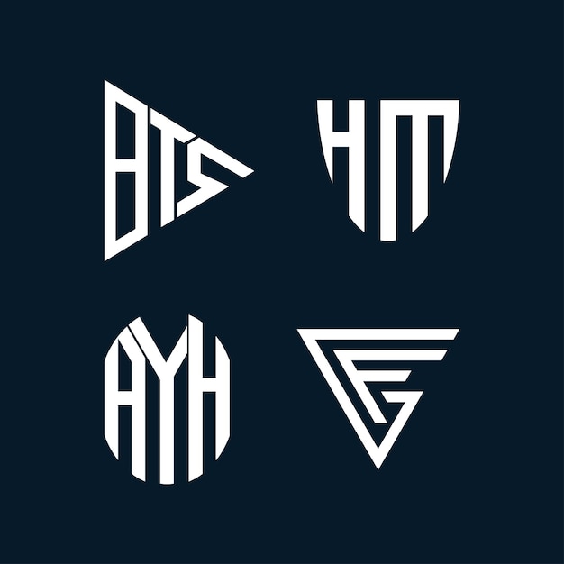Set van abstracte eerste Monogram logo sjabloon branding voor uw bedrijf
