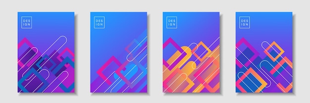 Set van abstracte geometrische vorm achtergrond met zachte kleurverloop