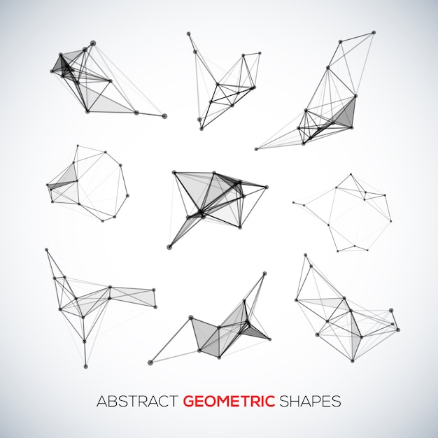 Set van abstracte geometrische vormen