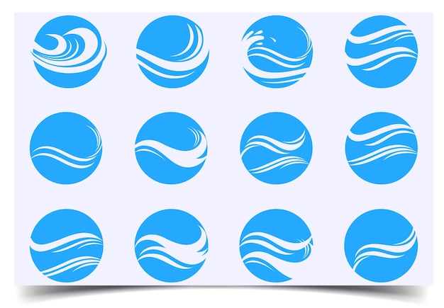 Set van abstracte golven logo concept Water golf logo sjablonen Aqua water spatten en water splash
