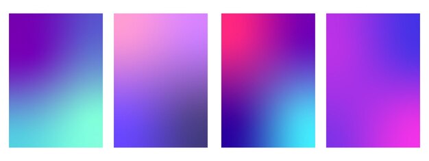 Set van abstracte gradiënt achtergrondruimte thema Dynamische gradatie paarse roze blauwe kleur