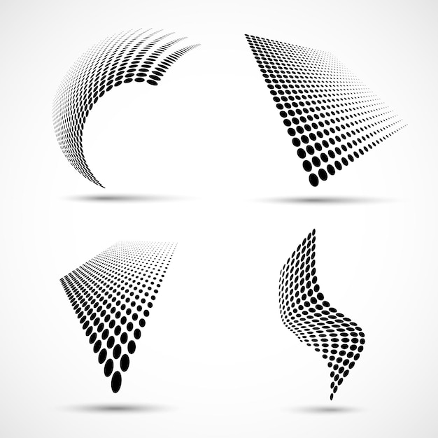 Set van abstracte halftone design elementen vector illustratie