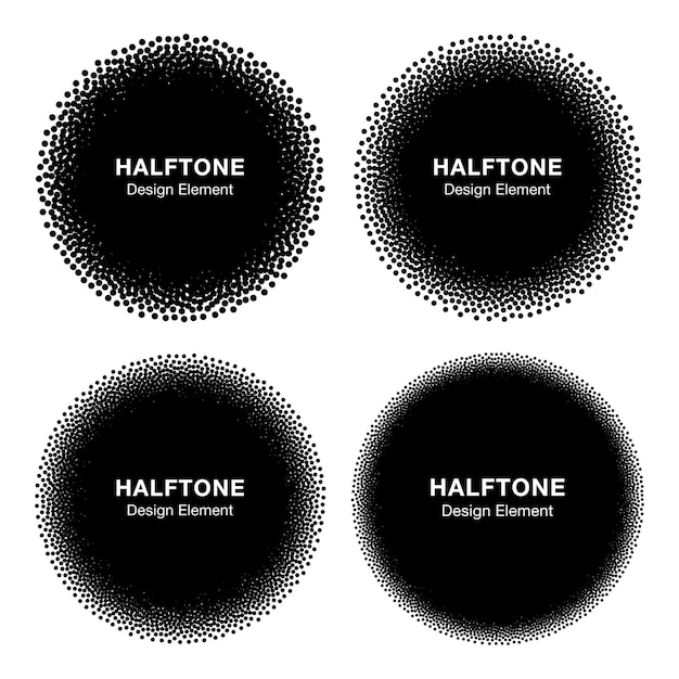 Set van abstracte halftoonpunten cirkels.