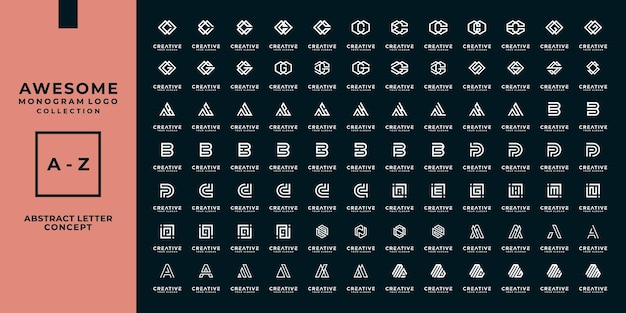 Set van abstracte initiële azmonogram logo design iconen voor zaken van luxe