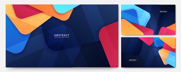 Set van abstracte moderne trendy minimale kleurrijke achtergrond dynamische vormen samenstelling met moderne hipster futuristische afbeelding vector abstracte achtergrond textuur ontwerp heldere poster banner