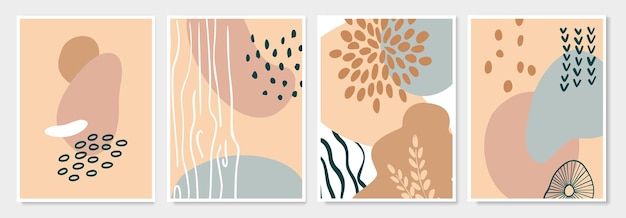 Set van abstracte posters en prints