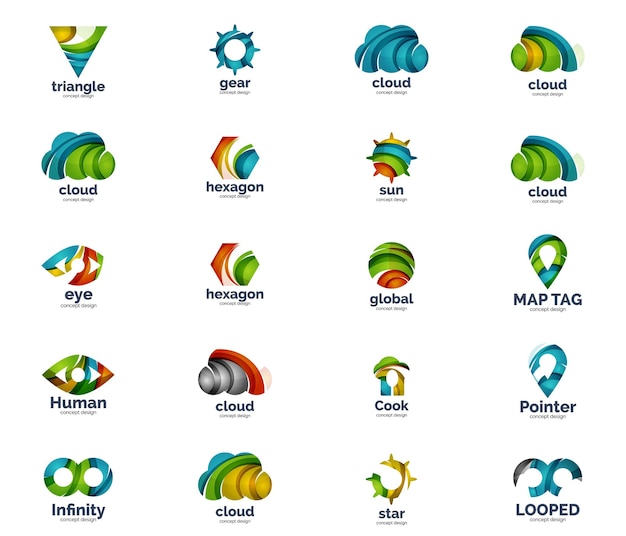 Set van abstracte vector logo iconen