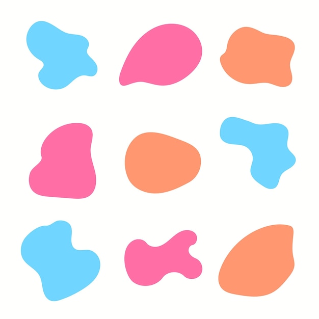 Set van abstracte vloeibare bloeb