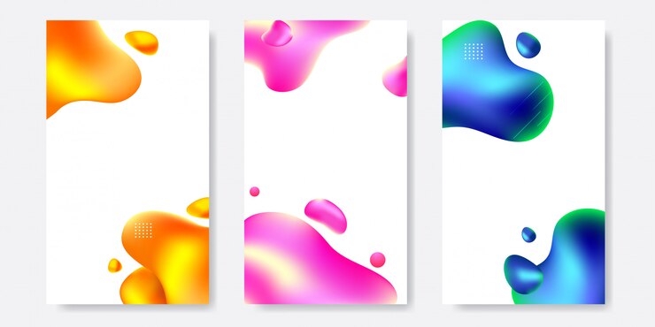 Vector set van abstracte vloeibare spandoeksjabloon