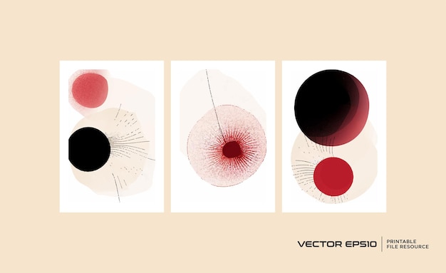 Vector set van abstracte vormen en afgeronde wandkunst vector illustratie abstracte achtergrond voor kaart banner poster cover