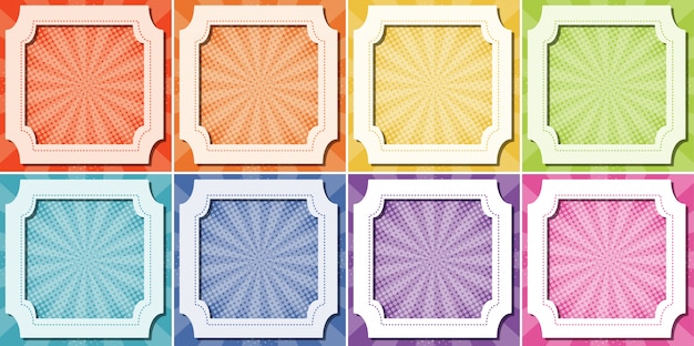 Vector set van acht frames