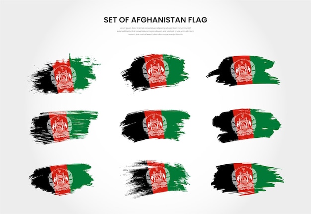 Set van afghanistan land grunge penseelstreek vlaggen collectie