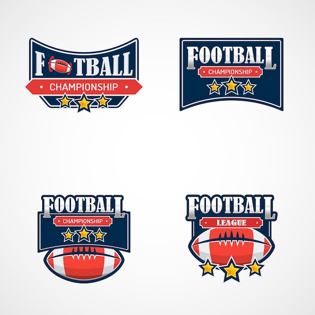 Vector set van american football logo sjabloon