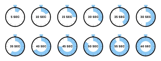 Set van analoge klokpictogram