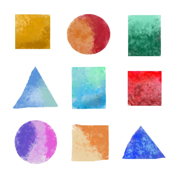 Vector set van aquarel geometrische vorm