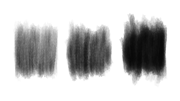 Set van aquarel grunge brush textuur abstracte zwart-wit grunge beroerte