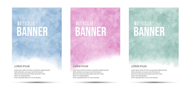 Set van aquarel vector banner