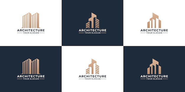 Set van architectuur onroerend goed logo ontwerp gebouw collectie logo