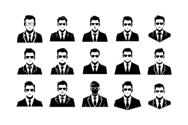 Vector set van avatar man business