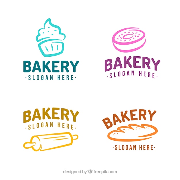 Set van bakkerij logo's