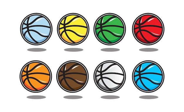 Set van basketbal pictogram vectorillustratie, basketbal afbeelding